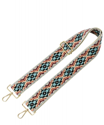 2" Wide Aztec Tribal Pattern Guitar Strap  SS050A TRUQOUiSE